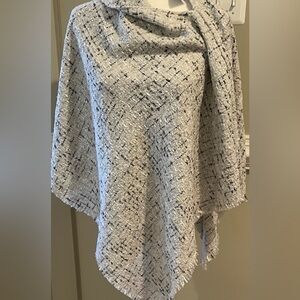 J.Jill Tweed Poncho silver gray sz XL-3X